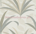 Tapeta Art Déco liście palmy szarości beże kremy