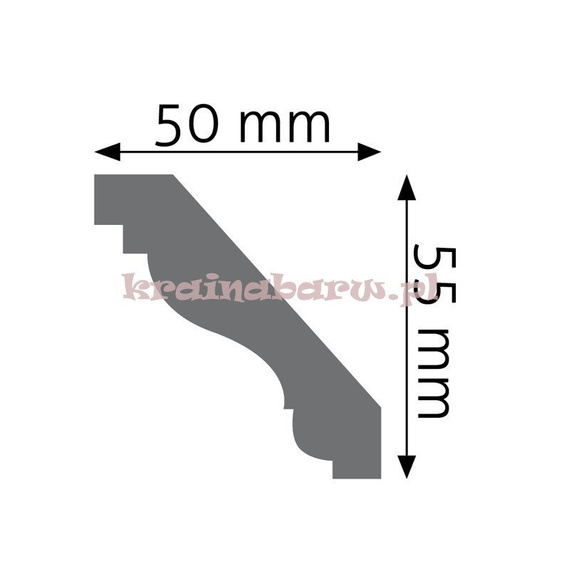 Listwa sufitowa gładka LGG-16 240 x 5.5 x 5cm