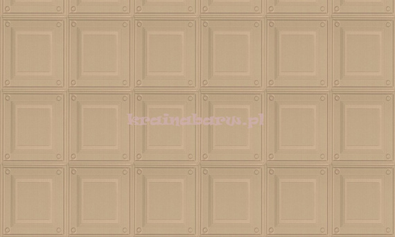 Luksusowa tapeta geometryczna 3D stylowe eleganckie kasetony w złocistym beżu