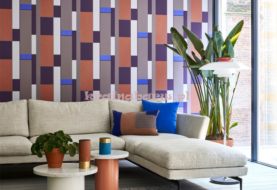 Nowoczesna tapeta geometryczna abstrakcja prostokąty beżowe szare