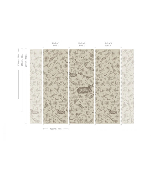 Tapeta Artystyczna Vintage botanic light brown