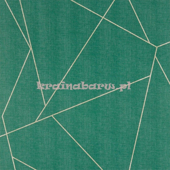 Nowoczesna tapeta geometryczna abstrakcja linie wielokąty na szmaragdowo zielonym tle