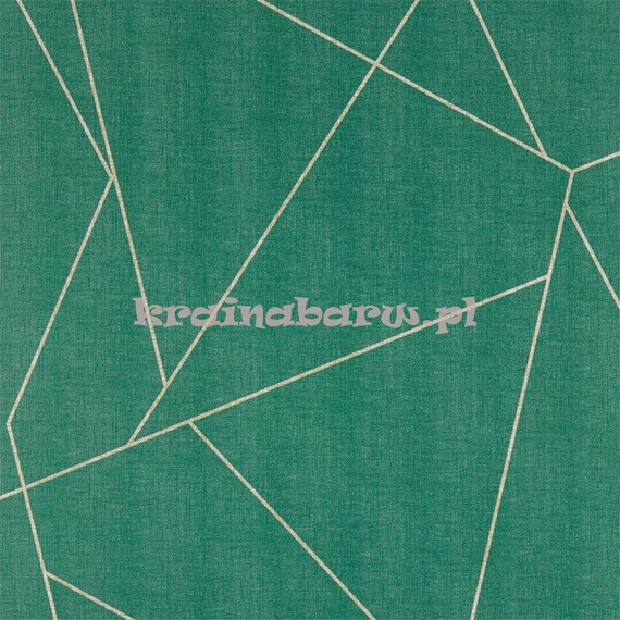 Nowoczesna tapeta geometryczna abstrakcja linie wielokąty na szmaragdowo zielonym tle