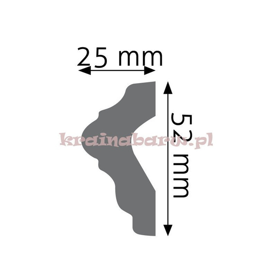 Listwa naścienna gładka LNG-04 240 x 5,2 x 2,5cm