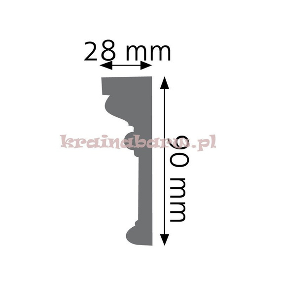 Listwa naścienna gładka LNG-01 240 x 9 x 2,8cm