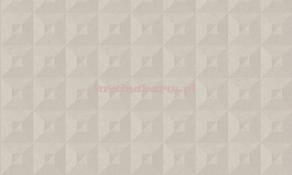 Tapeta geometryczna 3D kwadraty trójkąty w jasnym szaro beżowym kolorze wyczuwalną w dotyku strukturą 