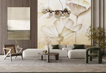 Tapeta Artystyczna Beige flowers