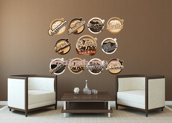 Naklejki na ścianę KAWA RODZAJE SPN59