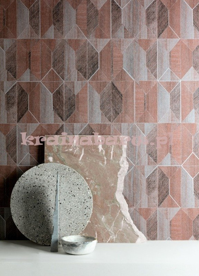 Nowoczesna tapeta geomertyczna figury 3D Rust