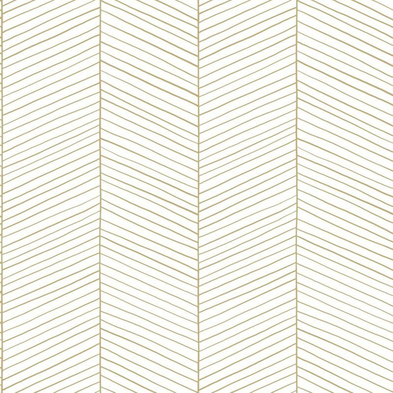 Tapeta 139135 biały i złoty wzór w jodełkę