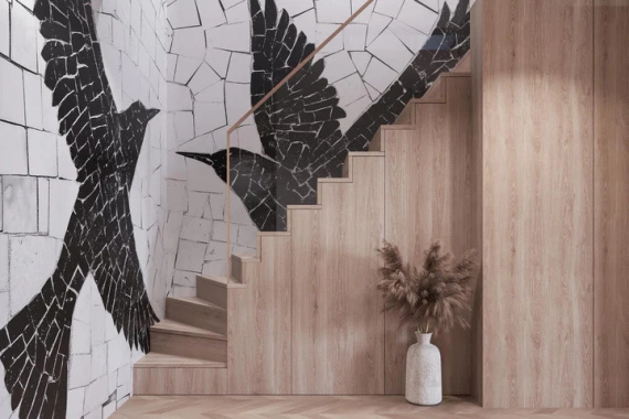 Tapeta artystyczna Wallart Birds ptaki mozaika