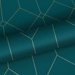 Tapeta 139224 geometryczna w stylu Art Deco turkusowa złota