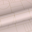 Modna tapeta 139207 geometryczna w stylu Art Deco blady róż i złoto