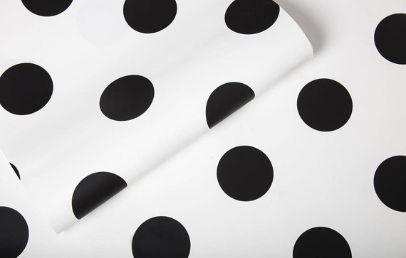 Tapeta 100104 czarno biały kropki