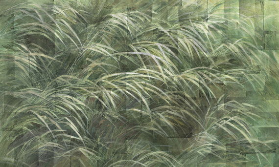 Oryginalny mural Trawy Pampa w  beżach