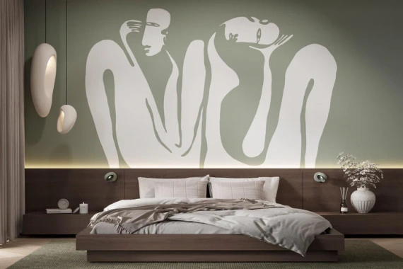 Tapeta artystyczna Wallart Couple Sage dwie postacie abstrakcja