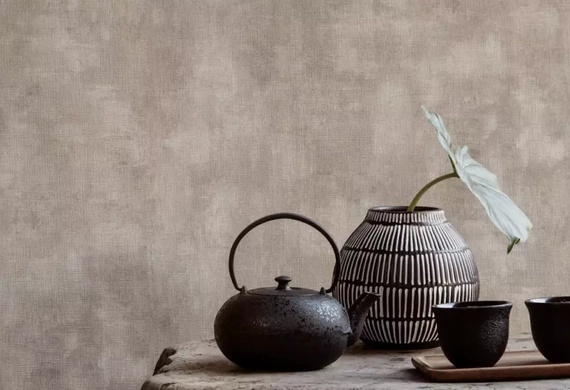 Tapeta TA25009 Thaiti tło przecierane płótno zielony seledynowy