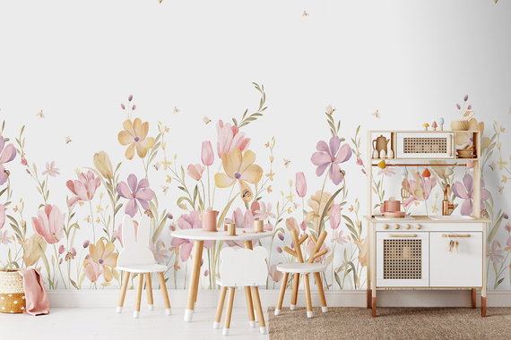 Tapeta Mural CW6129-1 Bee Flowers