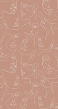 Nowoczesny Mural 158960 Twarze Line Art  Faces tracotta
