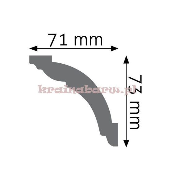 Listwa sufitowa gładka LOC-05 244 x 7,3 x 7,1cm