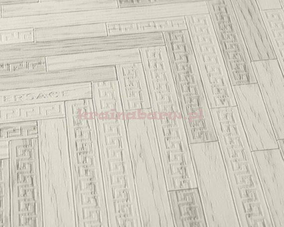 Ekskluzywna tapeta Versace IV  jodełka drewno w szarościach