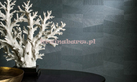 Tapeta geometryczna z  trapezowym wzorem w srebrzystych brązach z wyczuwalną strukturą  i efektem 3D