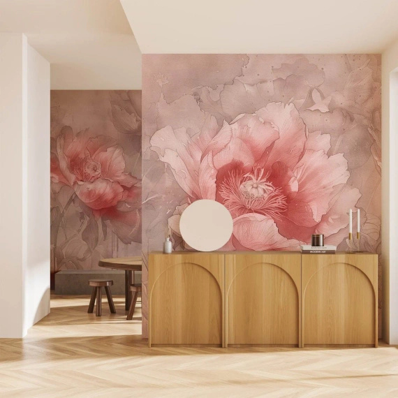 Tapeta artystyczna Wallart Papaveri Mocha kwiaty