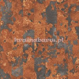 Nowoczesna tapeta metalowa blacha szarość i miedź