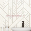 Tapeta geometryczna układ lini i rombów w beżach kremach