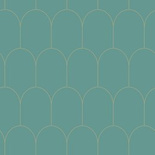 Modna tapeta 139204 łuki w stylu Art Deco w odcieniach morskiej zieleni i złota
