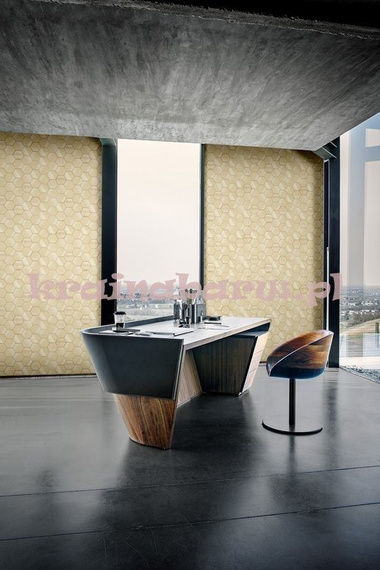 Lamborghini nowoczesna tapeta geometryczna heksagony w oliwkowej zieleni