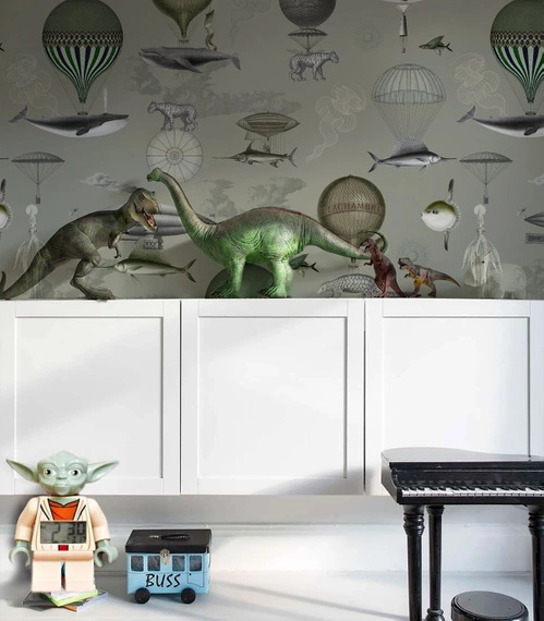 Tapeta Artystyczna Vintage balloons green