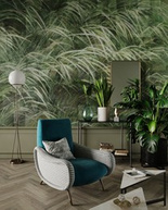 Oryginalny mural Trawy Pampa w zieleni