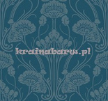 Tapeta Art Déco Kwiatowy Ornament niebieski