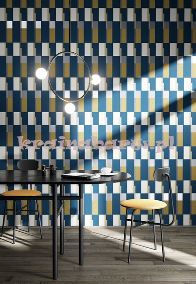 Nowoczesna tapeta geometryczna abstrakcja Prisma Iron czarno biała z szarym