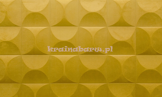Luksusowa tapeta geometryczna 3D efektowne kwadraty z wypukłymi krągłymi wzorami w oliwkowej zieleni