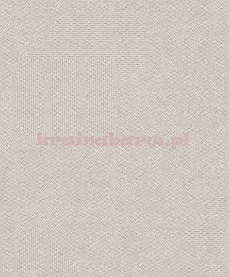 Nowoczesna tapeta duże geometryczne wzory  w beżach 3D