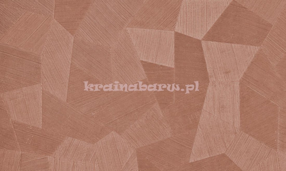 Tapeta geometryczna z wielokątami w odcieniu ceglastej czerwieni z wyczuwalną strukturą i efektem 3D