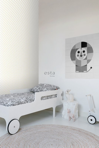 Tapeta 139113 złote kropki na białym tle