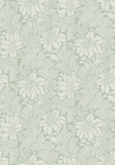 Tapeta 5350 w skandynawskim stylu kwiaty w odcieniach zieleni