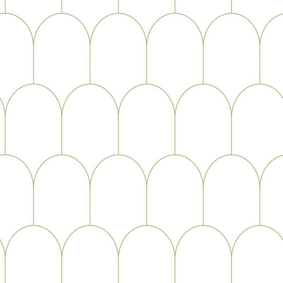 Tapeta 139139 łuki w stylu Art Deco biało złote