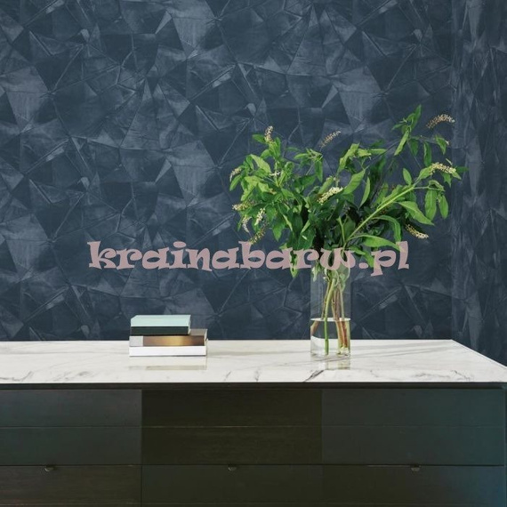 Tapeta geometryczna impresja Velvet Crush w granacie