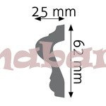 Listwa naścienna gładka LNG-15 240 x 6,2 x  2,5cm