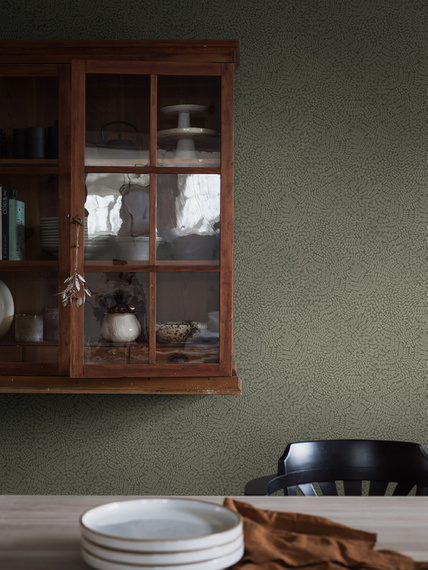 Tapeta w skandynawskim stylu liście listki w zieleni