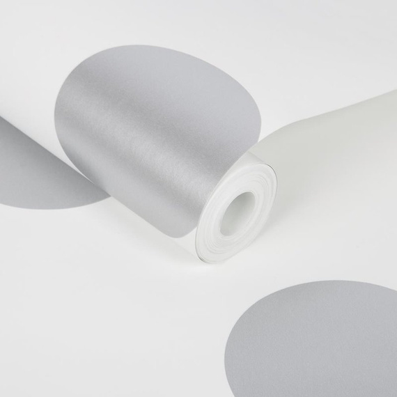 Tapeta 102508 duże srebrne kropki