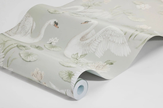 Tapeta Newbie 6925 kwiaty łabędzie Lily Swan
