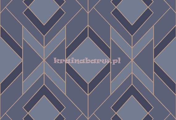 Nowoczesna tapeta geometryczna z graficznym wzorem  niebiesko granatowa