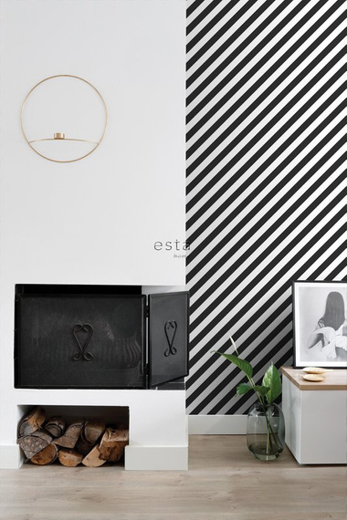 Tapeta 139112 paski czarno białe