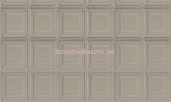 Luksusowa tapeta geometryczna 3D stylowe eleganckie kasetony  w beżu