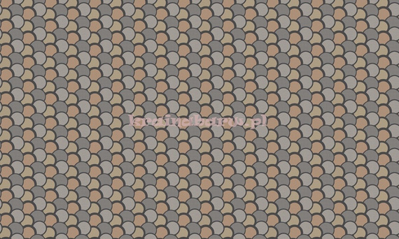 Tapeta geometryczna z kulistymi wzorami w szarościach  z brzoskwiniowym akcentem  w stylu Art  Deco